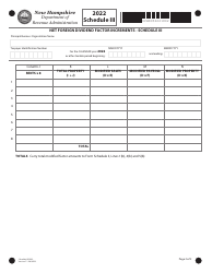 Schedule III Net Foreign Dividend Factor Increments - New Hampshire, Page 2