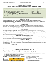 Troy Farmers Market Vendor Application - City of Troy, Michigan, Page 3