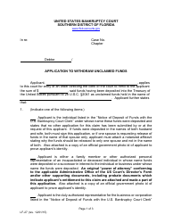Document preview: Form LF-27 Application to Withdraw Unclaimed Funds - Florida