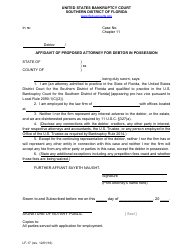 Document preview: Form LF-17 Affidavit of Proposed Attorney for Debtor in Possession - Florida