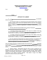 Document preview: Form LF-28 Affidavit of Claimant - Florida