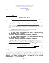 Form LF-28 Affidavit of Claimant - Florida