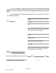 Form LF-28 Affidavit of Claimant - Florida, Page 2