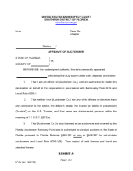 Document preview: Form LF-22 Exhibit A Affidavit of Auctioneer - Florida