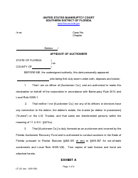 Form LF-22 Exhibit A Affidavit of Auctioneer - Florida