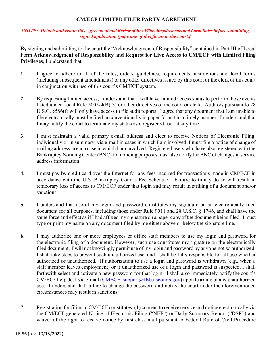 Form Lf 96 Fill Out Sign Online And Download Printable Pdf Florida