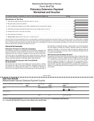 Form M-8736 Fiduciary Extension Payment Worksheet and Voucher - Massachusetts