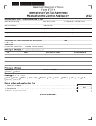 Form IFTA-1 International Fuel Tax Agreement Massachusetts License Application - Massachusetts, 2023
