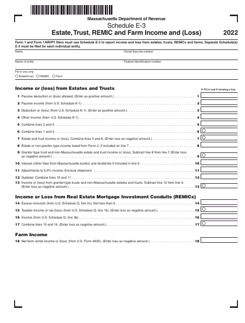 Schedule E-3 2022 Printable Pdf