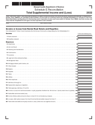 Schedule E RECONCILIATION Total Supplemental Income and (Loss) - Massachusetts