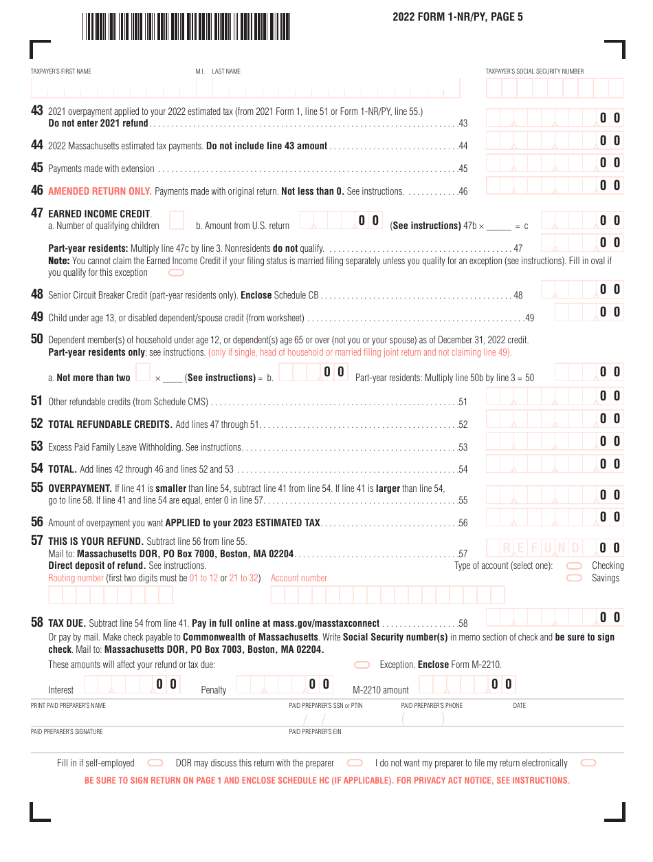 Form 1-NR/PY - 2022 - Fill Out, Sign Online and Download Printable PDF ...