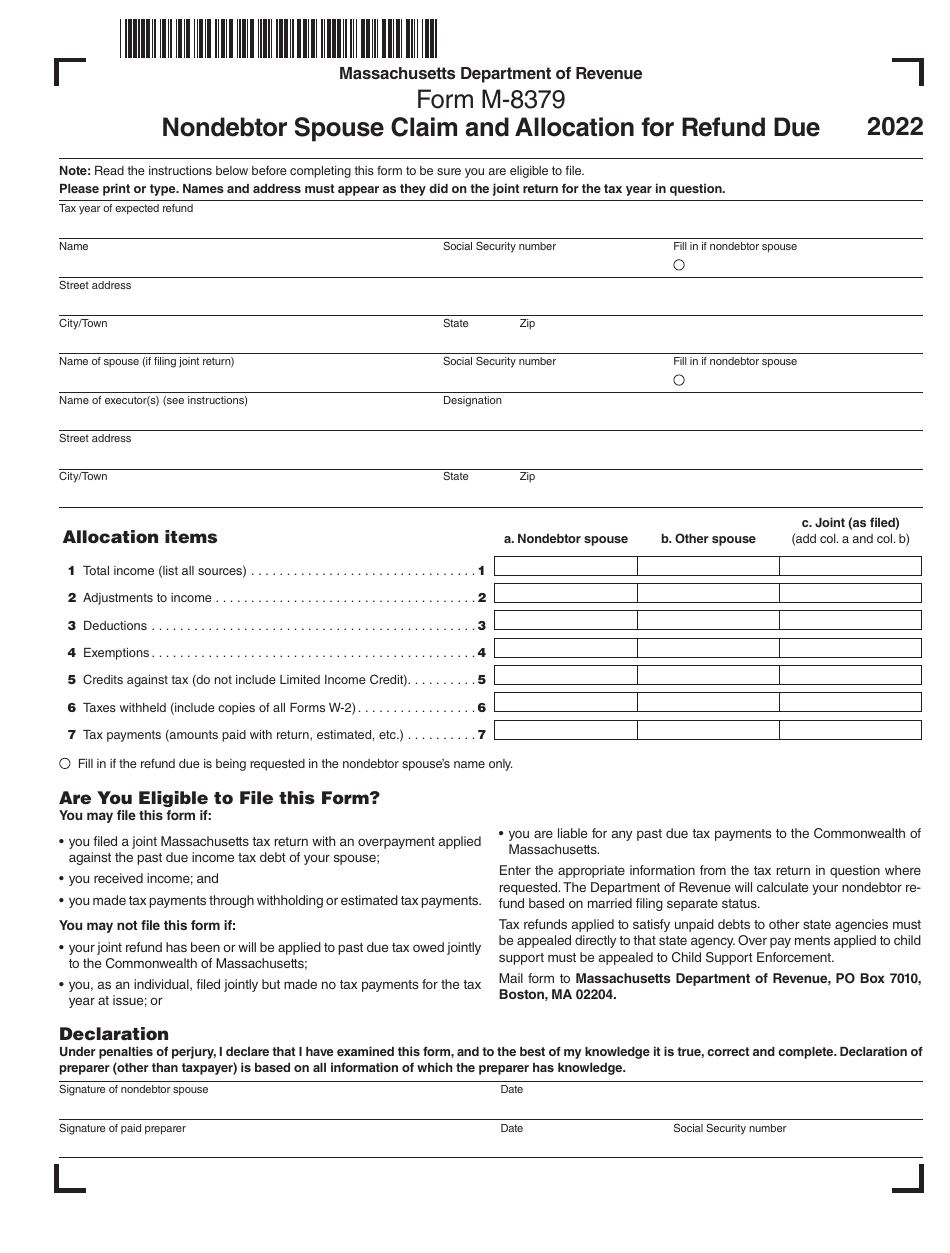 Form M8379 2022 Fill Out, Sign Online and Download Printable PDF