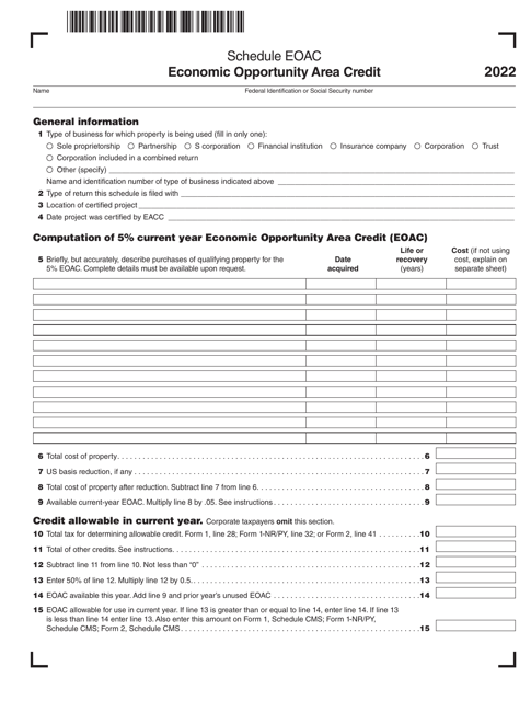 Schedule EOAC 2022 Printable Pdf