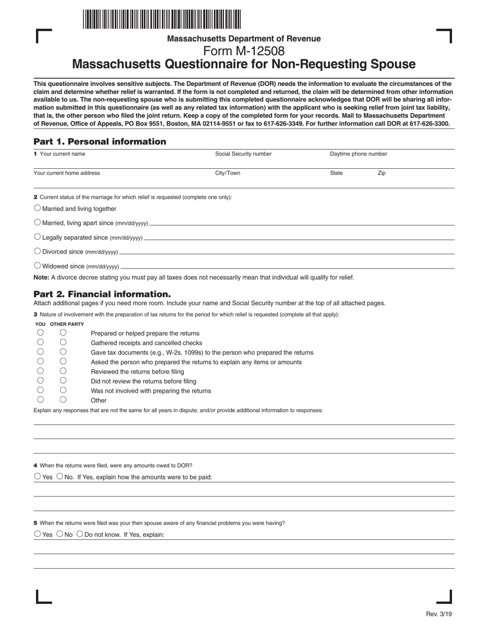 Form M 12508 Fill Out Sign Online And Download Printable PDF 