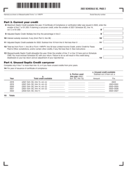 Schedule SC Septic Credit for Repairing or Replacing a Failed Cesspool or Septic System - Massachusetts, Page 2