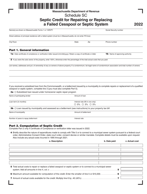 Schedule SC 2022 Printable Pdf