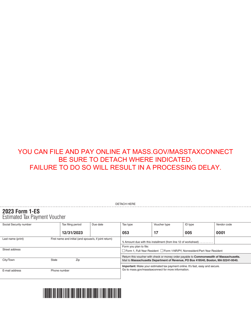 Form 1-ES Estimated Tax Payment Voucher - Massachusetts, Page 5