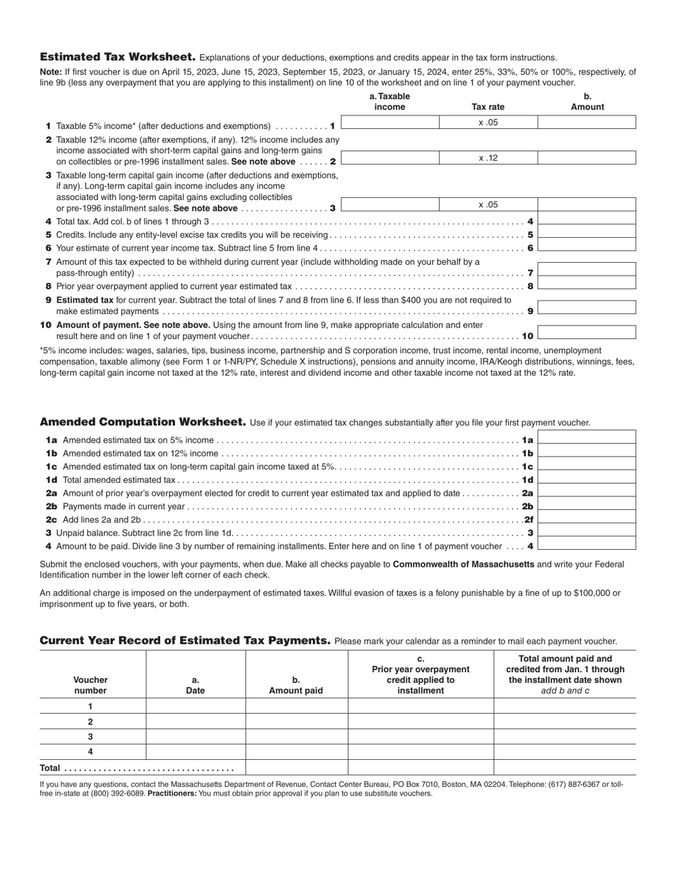 Form 2-ES Download Printable PDF or Fill Online Estimated Tax Payment ...