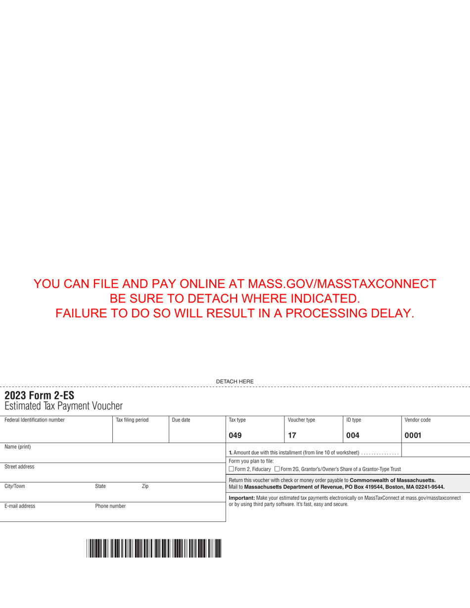Form 2-ES Estimated Tax Payment Voucher - Massachusetts, Page 6
