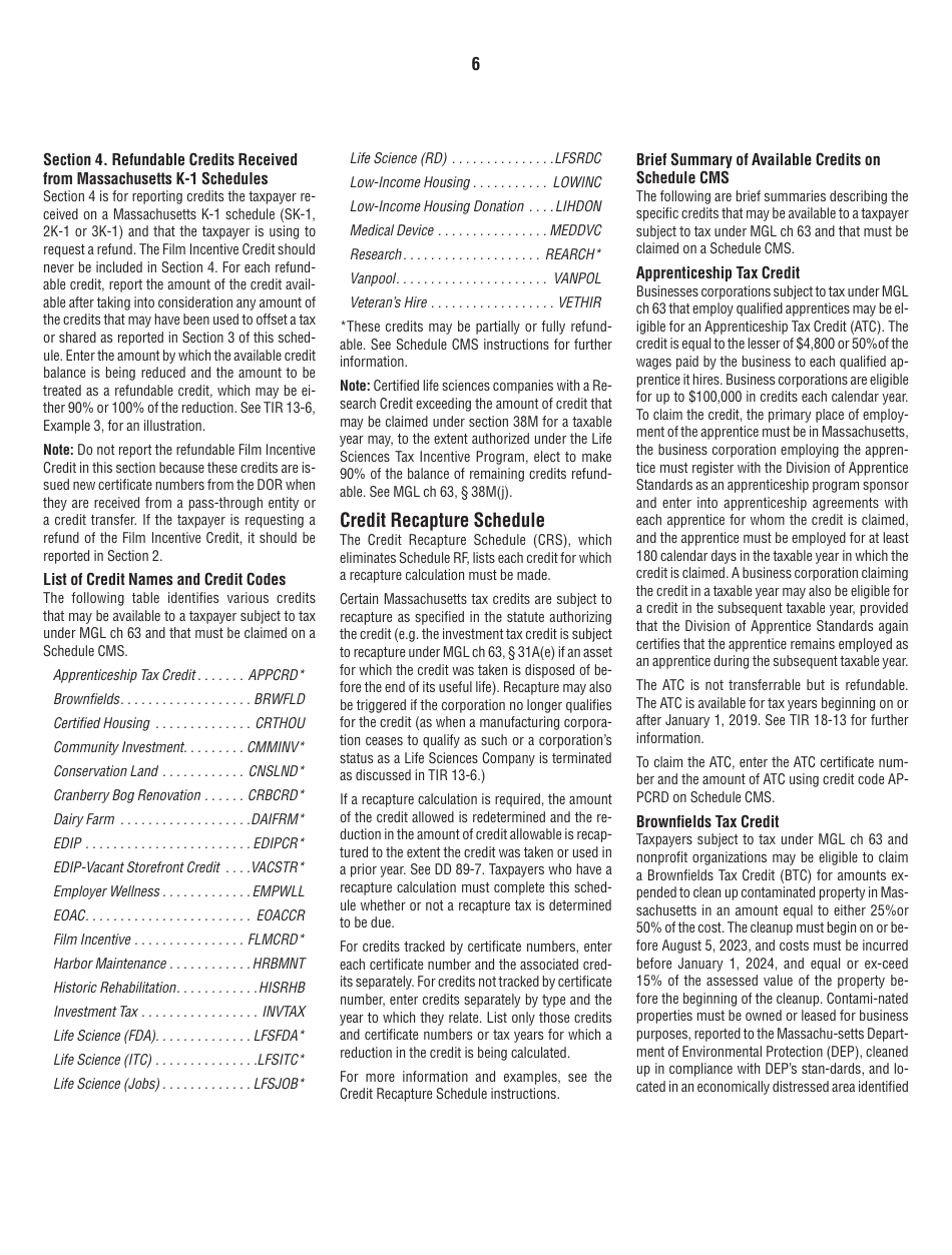 Instructions for Form 63-20P Premium Excise Return for Life Insurance Companies - Massachusetts, Page 6