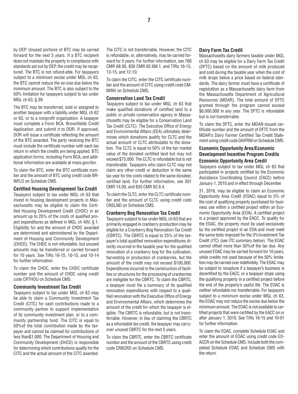 Instructions for Form 63-20P Premium Excise Return for Life Insurance Companies - Massachusetts, Page 7