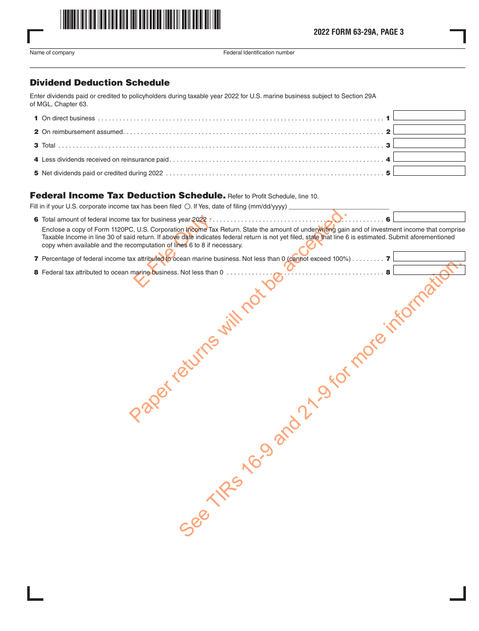 Form 63-29A Ocean Marine Profits Tax Return - Massachusetts, Page 4