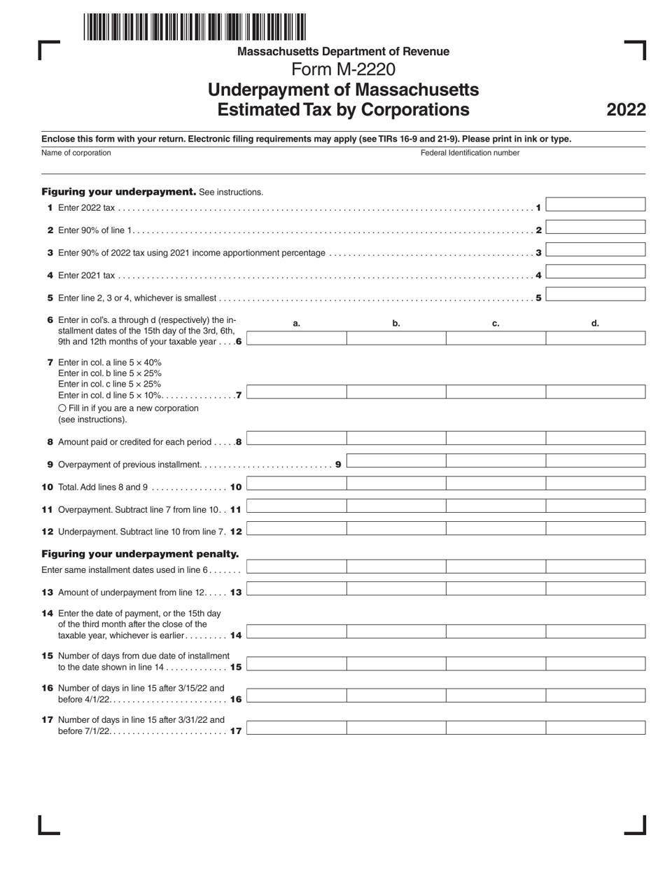 Form M2220 2022 Fill Out, Sign Online and Download Printable PDF