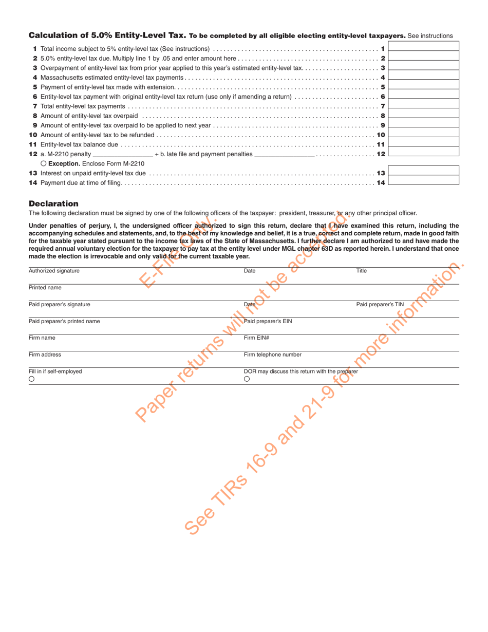 Form 63D-ELT Entity Level Tax - Massachusetts, Page 3