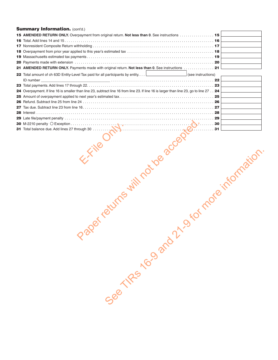Form MA NRCR Nonresident Composite Return - Massachusetts, Page 3