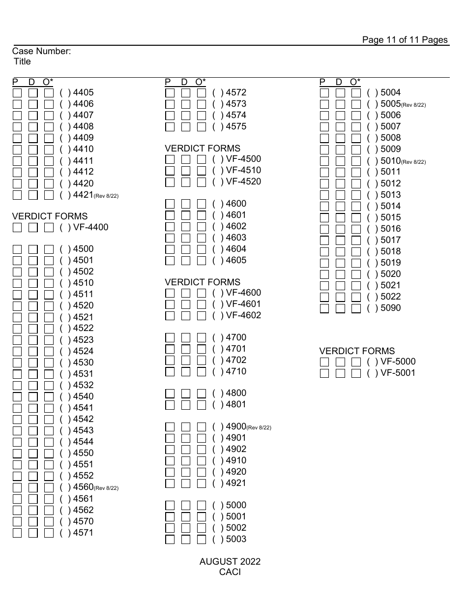 Form CACI Request for Jury Instructions (Caci) - County of Fresno, California, Page 11