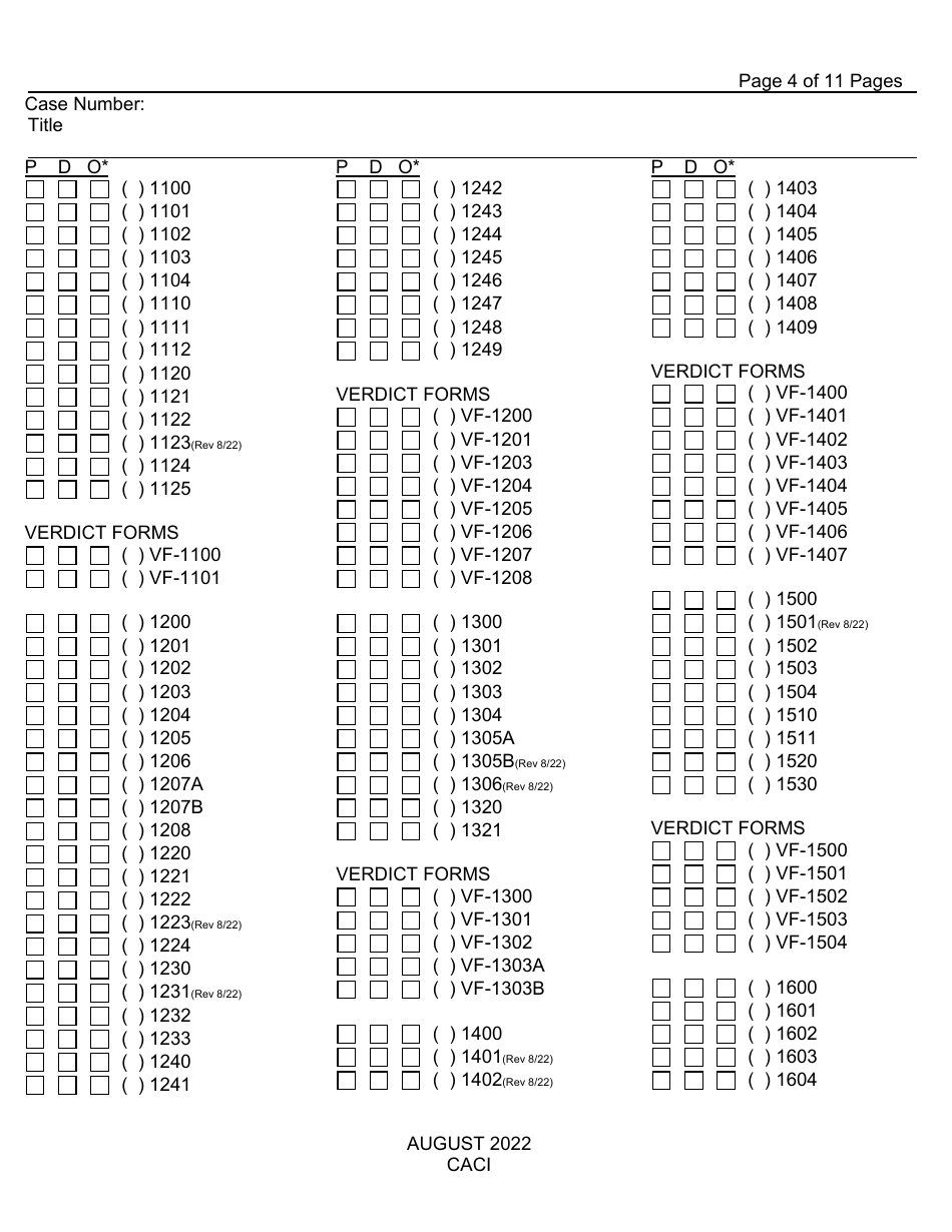Form CACI Request for Jury Instructions (Caci) - County of Fresno, California, Page 4