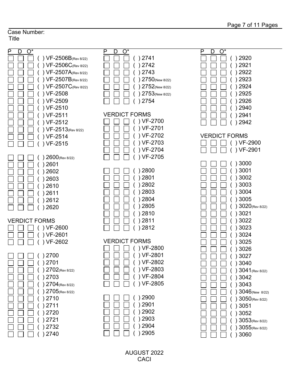 Form CACI Request for Jury Instructions (Caci) - County of Fresno, California, Page 7