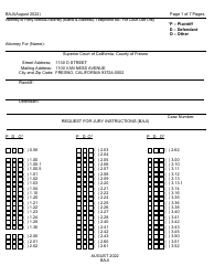 Form BAJI - Fill Out, Sign Online and Download Printable PDF, County of ...