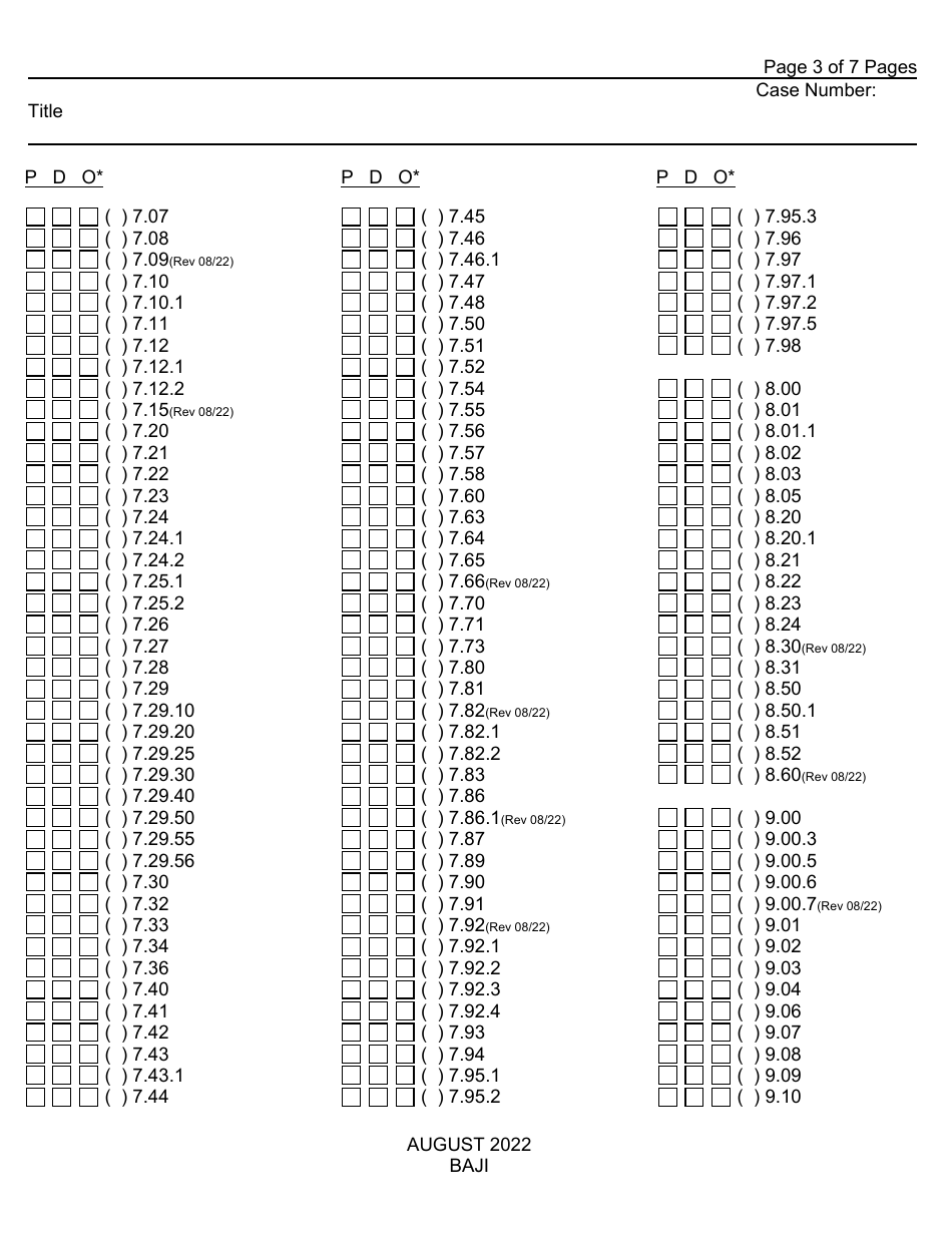 Form BAJI Request for Jury Instructions (Baji) - County of Fresno, California, Page 3