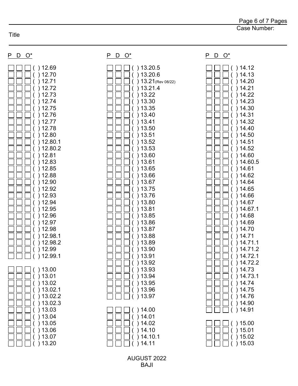 Form BAJI Request for Jury Instructions (Baji) - County of Fresno, California, Page 6