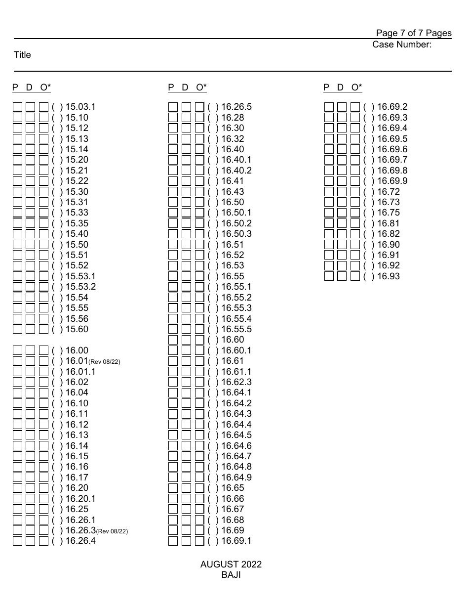 Form BAJI Request for Jury Instructions (Baji) - County of Fresno, California, Page 7