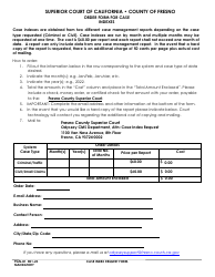 Document preview: Form PGN-81 Order Form for Case Indexes - County of Fresno, California