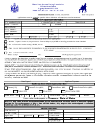 Document preview: Owner/Driver/Trainer License Application - Maine