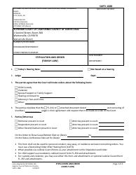 Form SUPFL1088 Stipulation and Order (Family Law) - Santa Cruz County, California