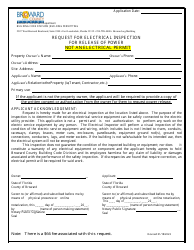 Document preview: Request for Electrical Inspection for Release of Power - Broward County, Florida
