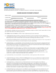 Owner-Builder Statement Affidavit - Broward County, Florida, Page 2