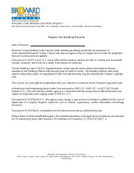 Document preview: Request for Building Records - Broward County, Florida