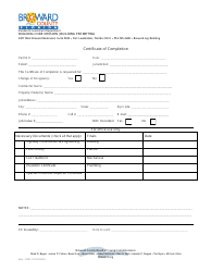 Document preview: Certificate of Completion - Broward County, Florida