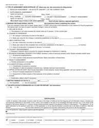 Form BOE-305-AH Assessment Appeal Application - Mono County, California, Page 2