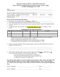 Request for Informal Assessment Review - Mono County, California, Page 2