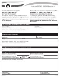 Document preview: Form NWT9285 Application for Staff Development Grant - Northwest Territories, Canada (English/French)