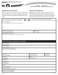 Form NWT5236 Complaint by Employee - Northwest Territories, Canada (English/French)