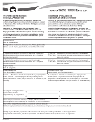 Form NWT9365 System Coordination Review Application - Northwest Territories, Canada (English/French)