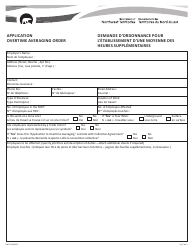 Document preview: Form NWT1449 Overtime Averaging Order Application - Northwest Territories, Canada (English/French)