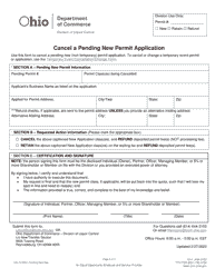 Document preview: Form LIQ-19-0004 Cancel a Pending New Permit Application - Ohio